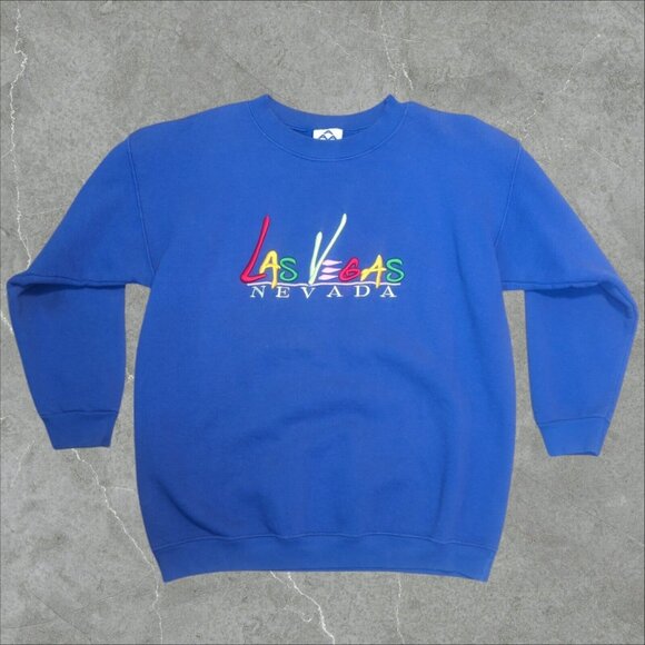 Vintage Las Vegas Nevada Sweatshirt Medium Crewneck‎ Gambling Tourist USA 90s - Picture 1 of 12